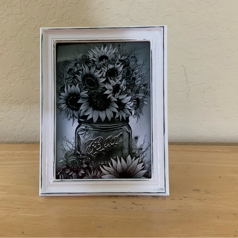 Farmhouse Sunflowers and jar picture 8x10 w/frame